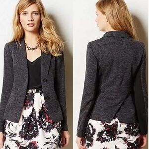 Anthropologie Cartonnier Womens Jacket Size 4 Blazer‎ Gray Black